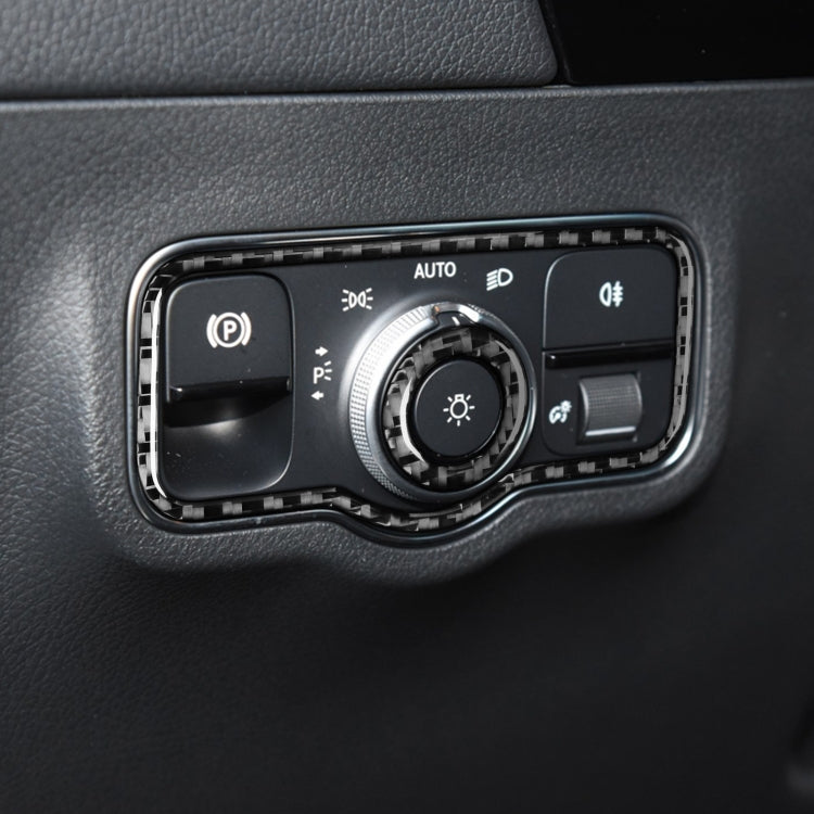 Carbon Fibre Decorative Stickers for Mercedes-Benz B-Class & GLB Headlight Switch - 2 Piece Set