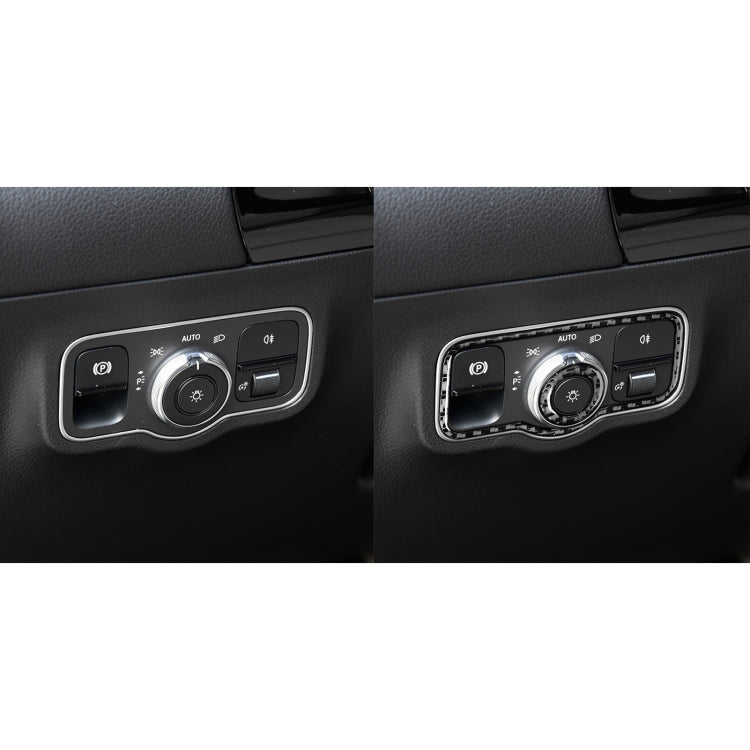 Carbon Fibre Decorative Stickers for Mercedes-Benz B-Class & GLB Headlight Switch - 2 Piece Set