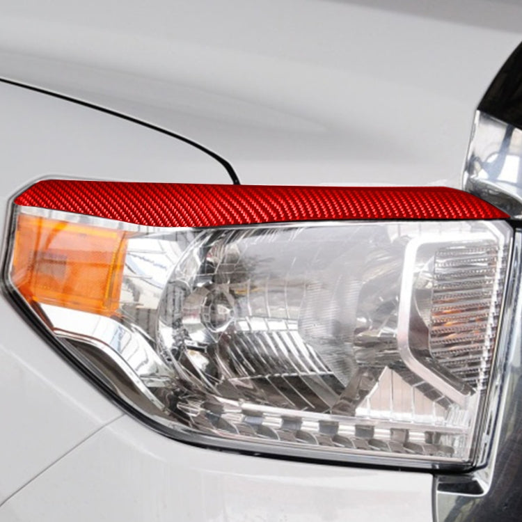 2 PCS / Set Carbon Fiber Car Headlight Eyebrow Decorative Sticker for Toyota Tundra 2014-2018,Left and Right Drive Universal