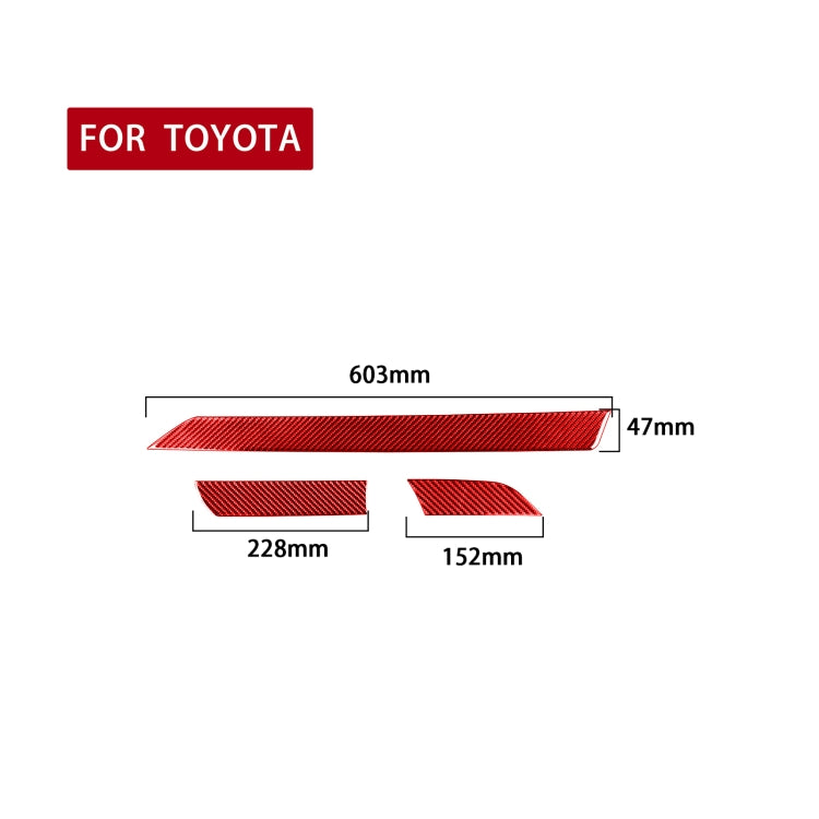 Trio of Carbon Fibre Centre Console Trim Stickers for Toyota Tundra 2014-2018, Left-Hand Drive