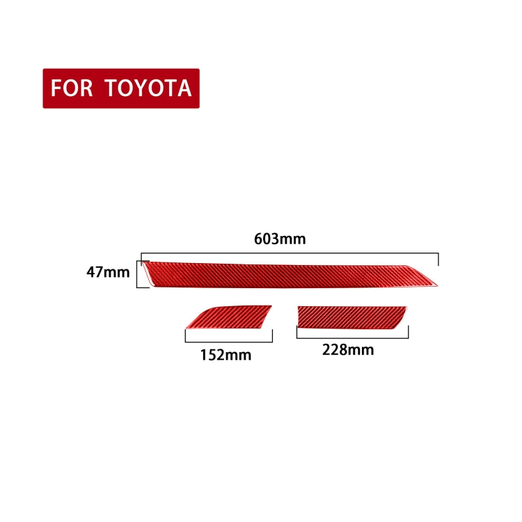 Carbon Fibre Decorative Stickers for Toyota Tundra Centre Console (2014-2018 Right Drive) - 3 Piece Set