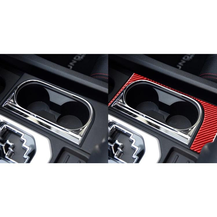 Sleek Carbon Fibre Cup Holder Trim Sticker for 2014-2018 Toyota Tundra (Left-Hand Drive)
