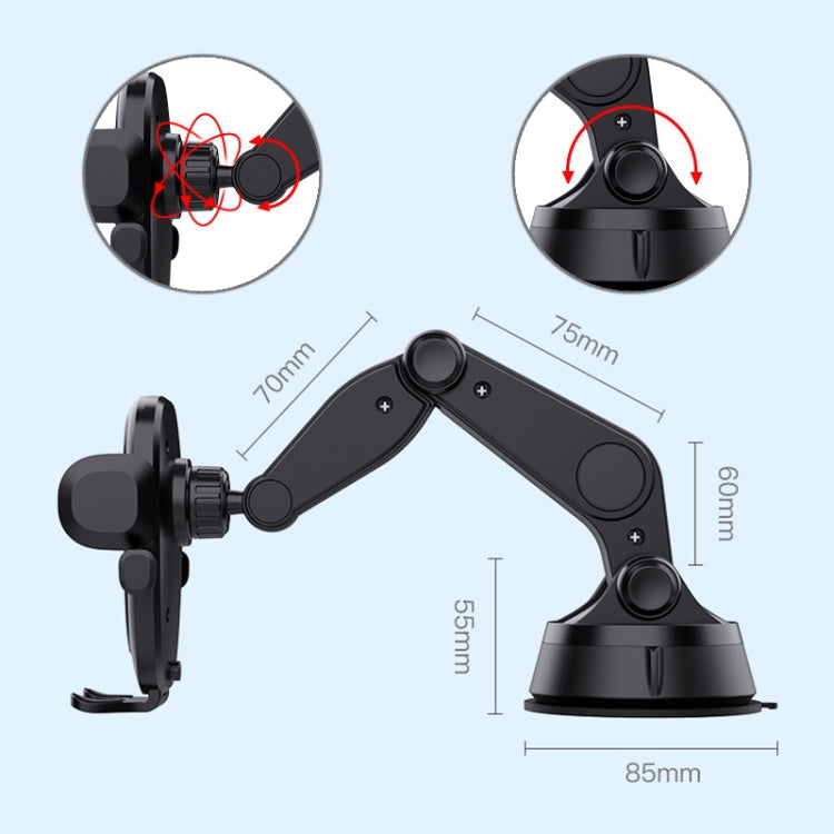 360-Degree Swivel Suction Cup Mobile Phone Holder for Cars with Auto Locking Feature