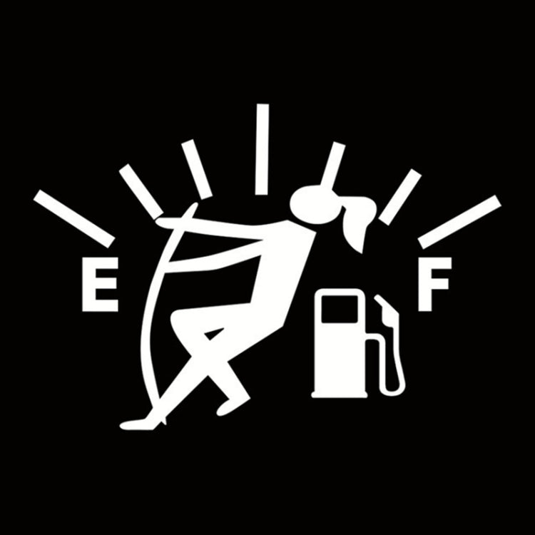 Female Pull Fuel Tank Pointer To Full Hellaflush Reflective Vinyl Car Sticker, Female (Black), Female (Colour), Female (White)