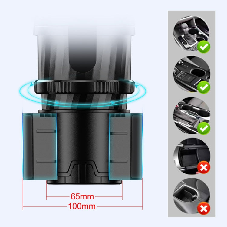 Adjustable Rotating Car Cup Holder with Built-in Compass and Anti-Shock Foam
