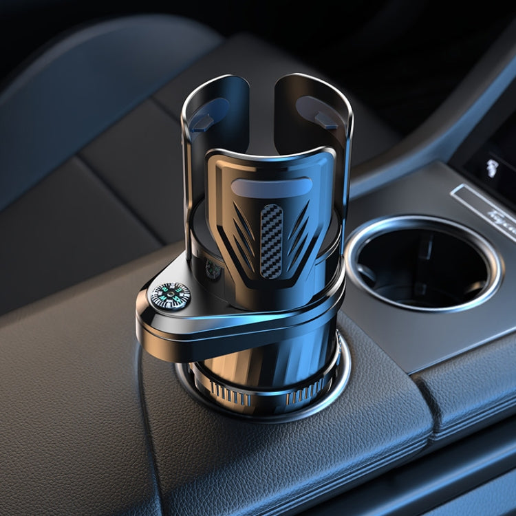 Adjustable Rotating Car Cup Holder with Built-in Compass and Anti-Shock Foam