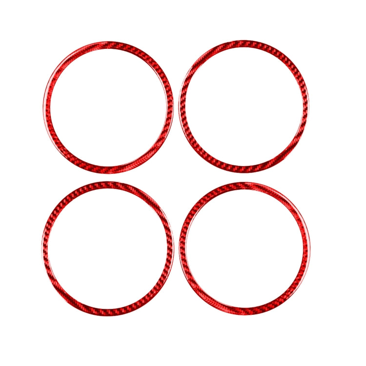 4-Piece Carbon Fibre Door Horn Ring Decorative Stickers for Honda CRV (2007-2011)