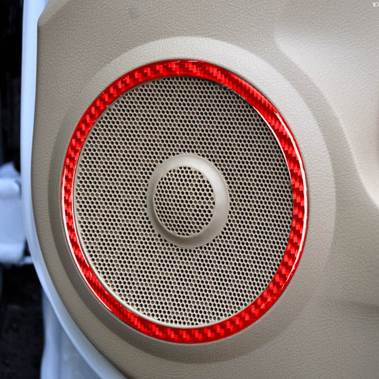 4-Piece Carbon Fibre Door Horn Ring Decorative Stickers for Honda CRV (2007-2011)