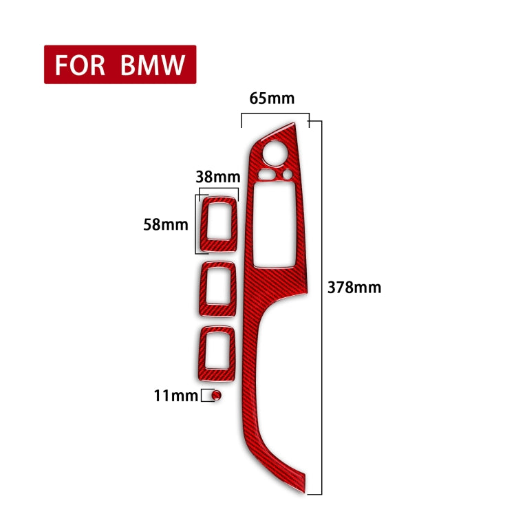 5-Piece Carbon Fibre Decorative Sticker Set for BMW 3 Series E90 Right Driving Lifting Panel