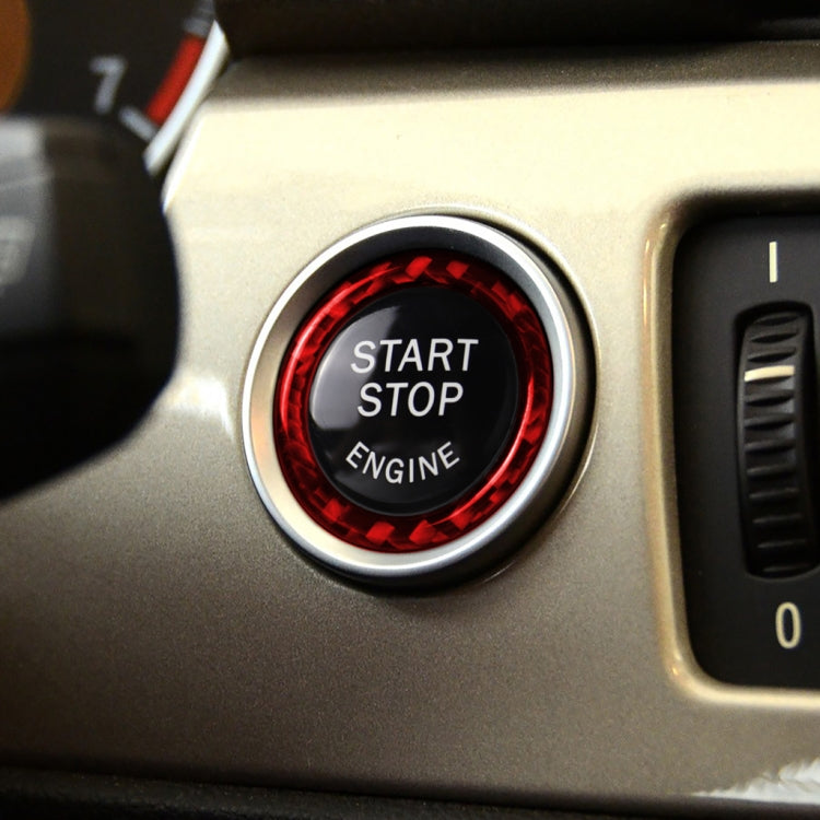 Carbon Fibre One-Button Start Decorative Sticker for BMW 3 Series E90 – Left and Right Drive Upgrade