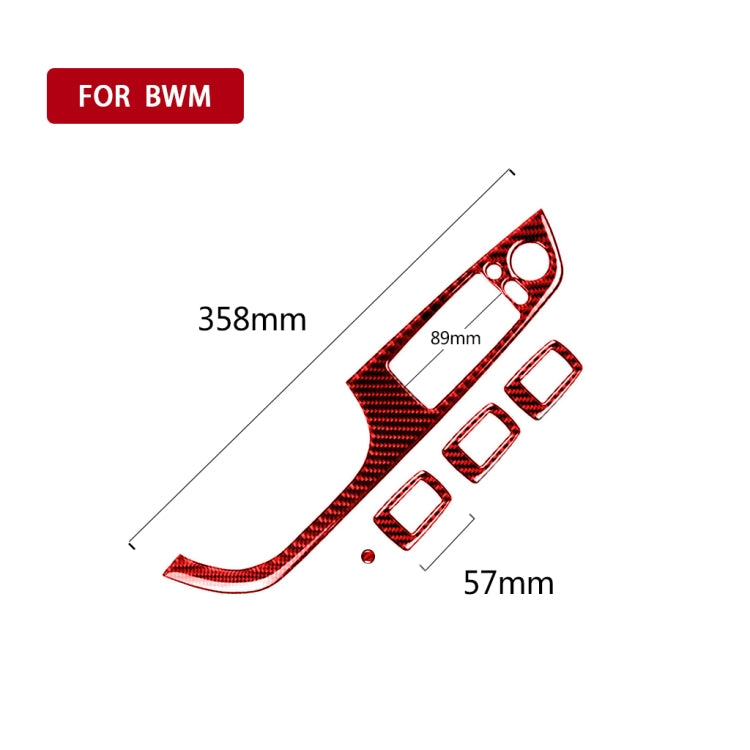 5-Piece Carbon Fibre Decorative Stickers for BMW 3 Series E90 Window Lift Panels