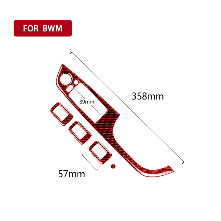 5-Piece Carbon Fibre Decorative Sticker Set for BMW 3 Series E90 Right Drive Window Lift Panel
