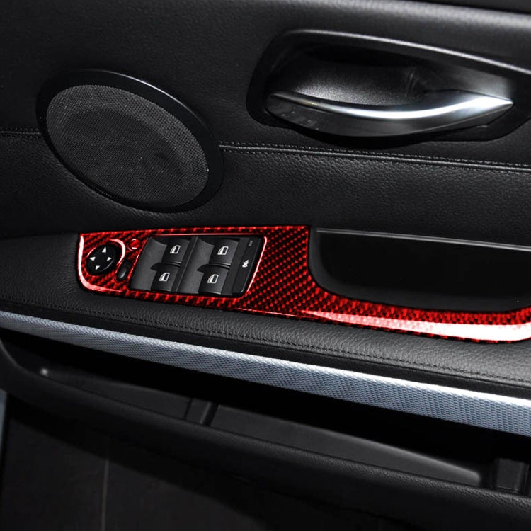 5-Piece Carbon Fibre Decorative Sticker Set for BMW 3 Series E90 Right Drive Window Lift Panel