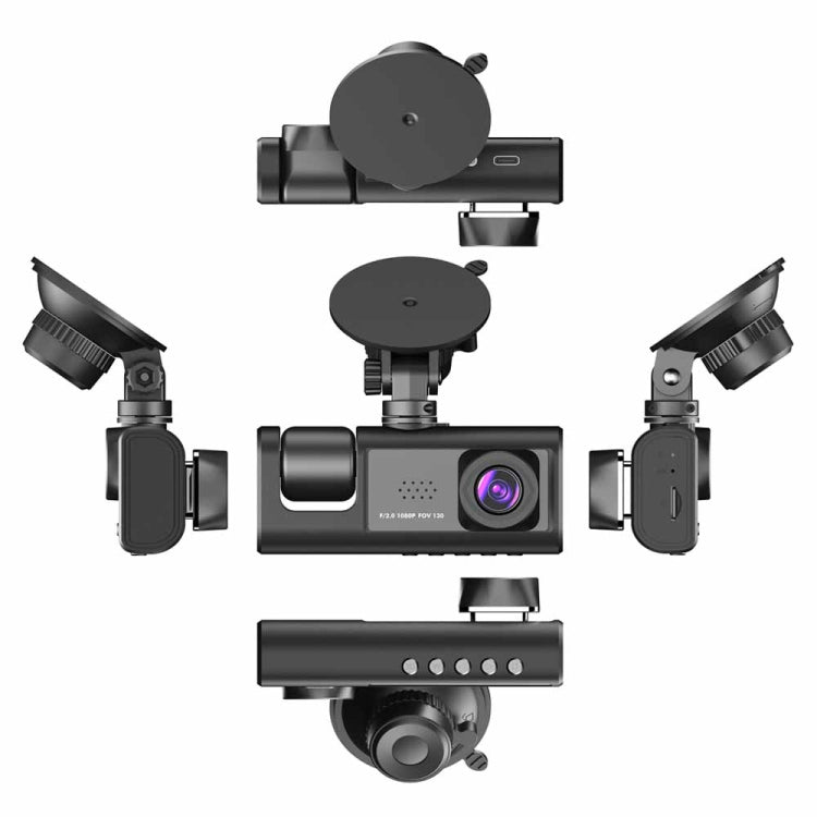 A1 Triple-Lens HD Car Dash Cam with Night Vision