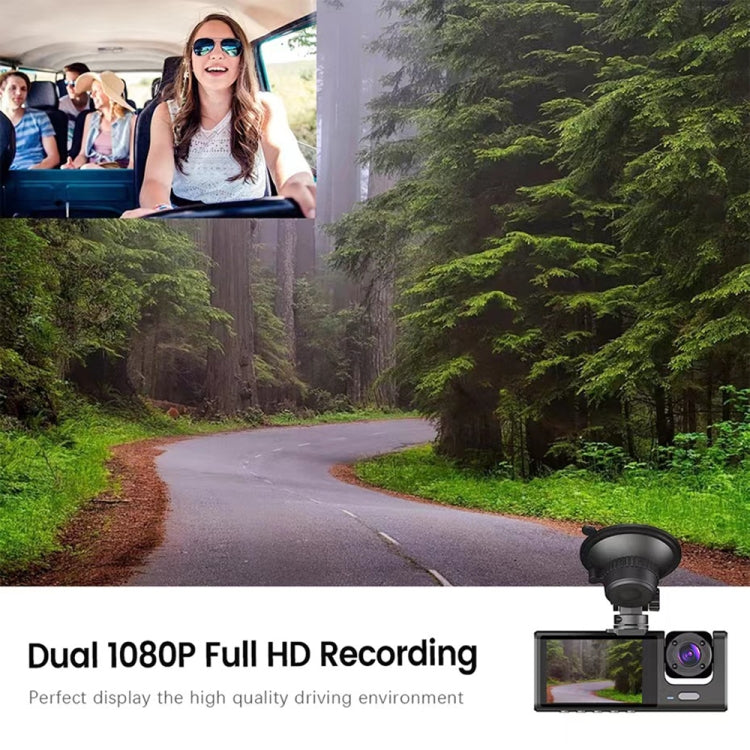 A1 Triple-Lens HD Car Dash Cam with Night Vision