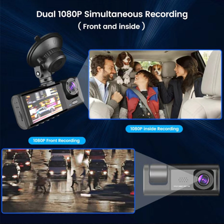A1 Triple-Lens HD Car Dash Cam with Night Vision