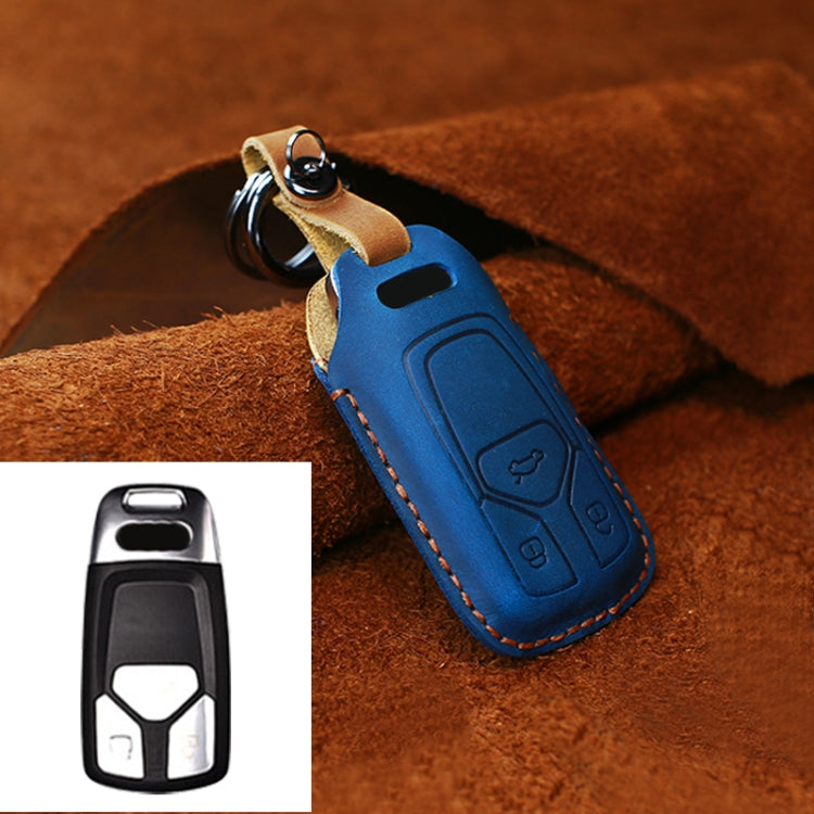 Premium Cowhide Leather Key Case for Audi Series (2016-2017) - Elegant Protection for Your Car Key