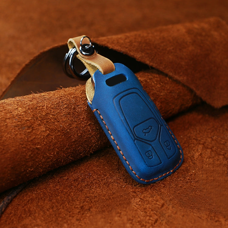 Premium Cowhide Leather Key Case for Audi Series (2016-2017) - Elegant Protection for Your Car Key