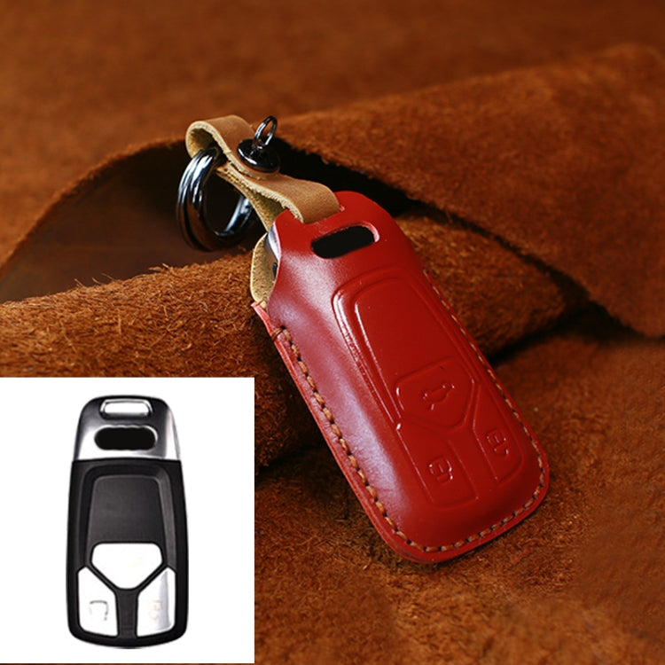 Premium Cowhide Leather Key Case for Audi Series (2016-2017) - Elegant Protection for Your Car Key