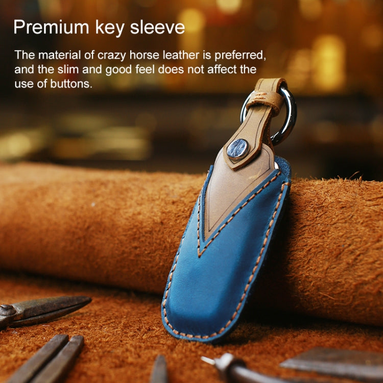 Premium Cowhide Leather Key Cover for Audi Models (2011-2018) - Stylish Protection for Your Key