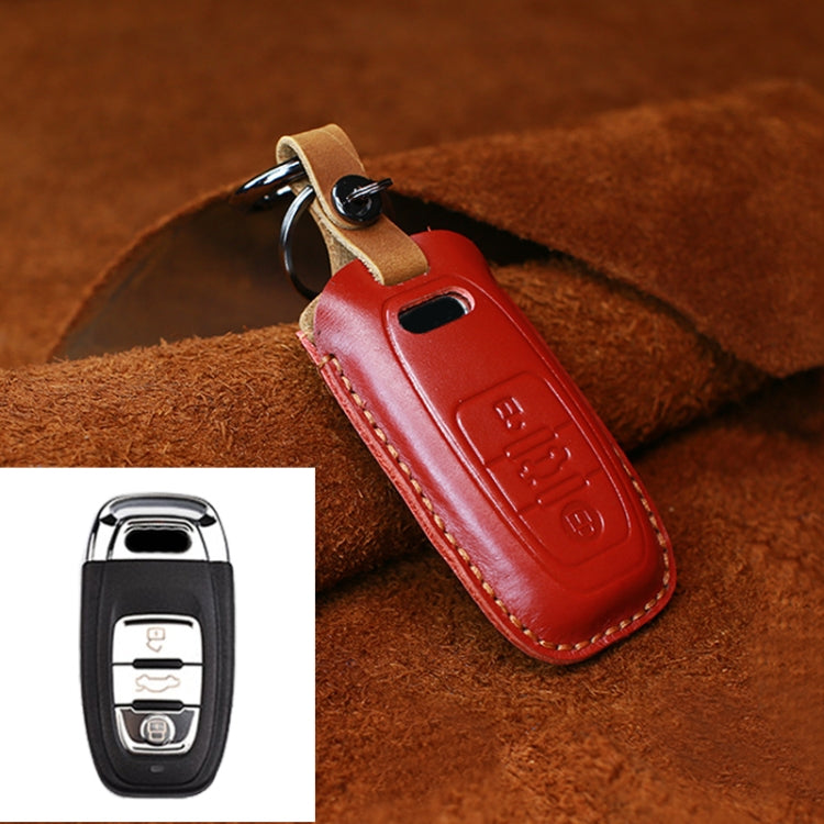 Premium Cowhide Leather Key Cover for Audi Models (2011-2018) - Stylish Protection for Your Key