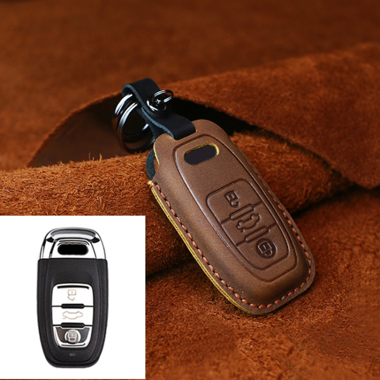 Premium Cowhide Leather Key Cover for Audi Models (2011-2018) - Stylish Protection for Your Key
