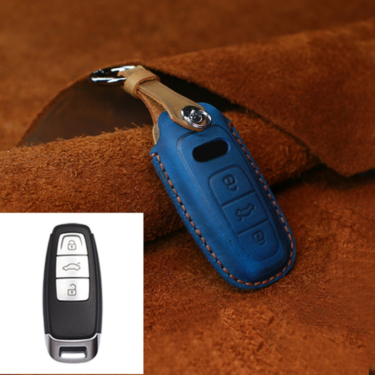 Luxury Cowhide Leather Key Cover for Audi Models (2018 Onwards)