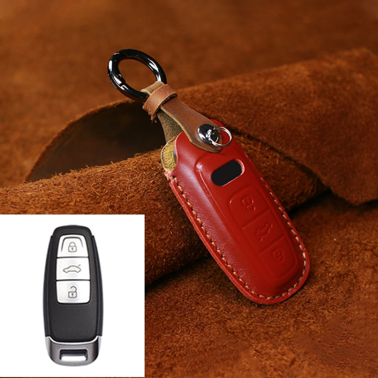 Luxury Cowhide Leather Key Cover for Audi Models (2018 Onwards)