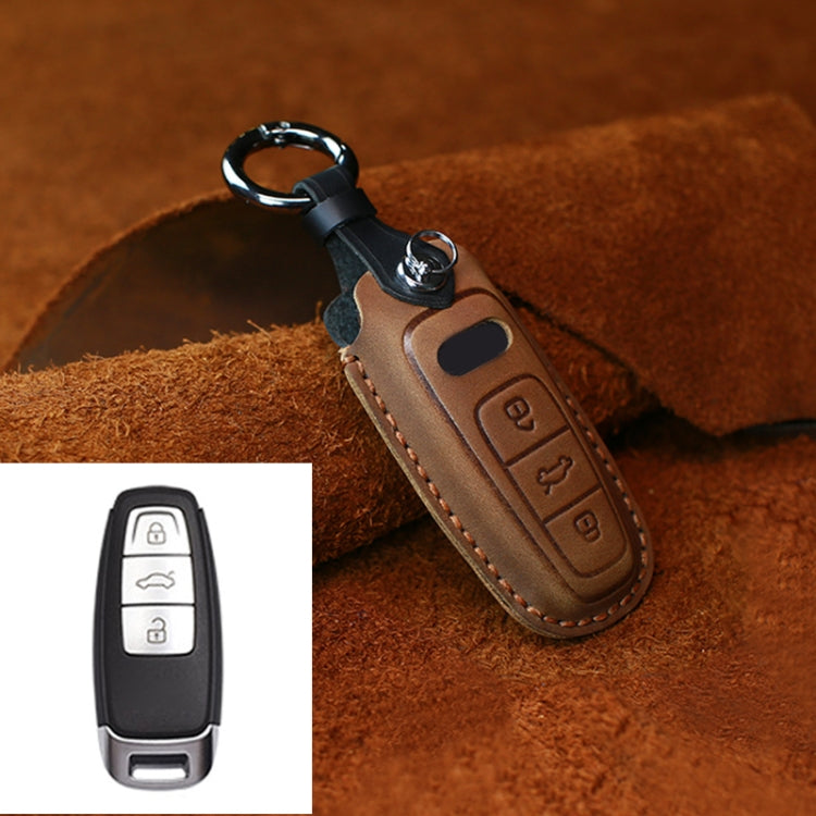 Luxury Cowhide Leather Key Cover for Audi Models (2018 Onwards)