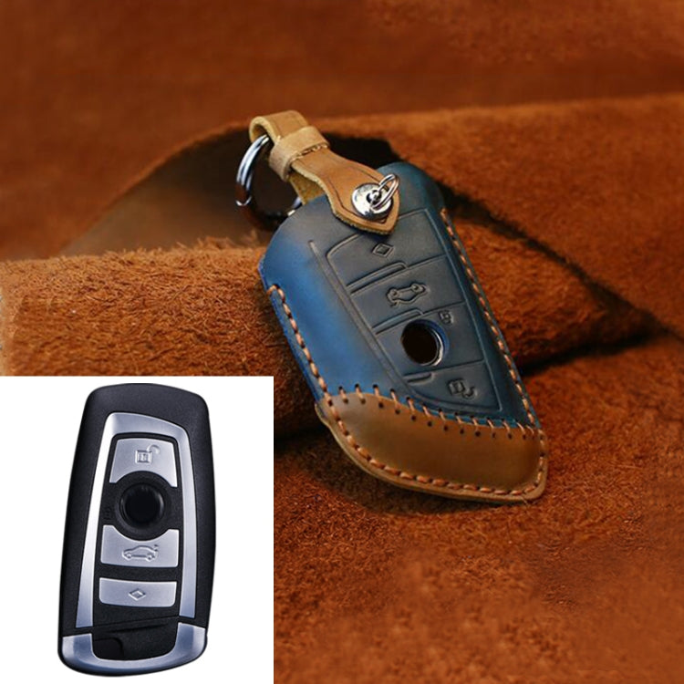 Luxurious Cowhide Leather Key Cover for BMW – Three-Key Design