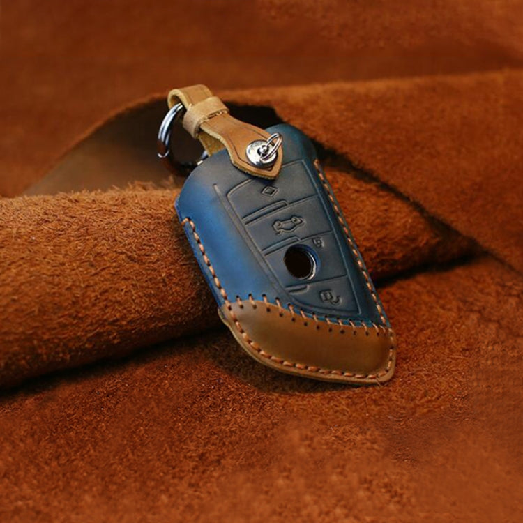 Luxurious Cowhide Leather Key Cover for BMW – Three-Key Design