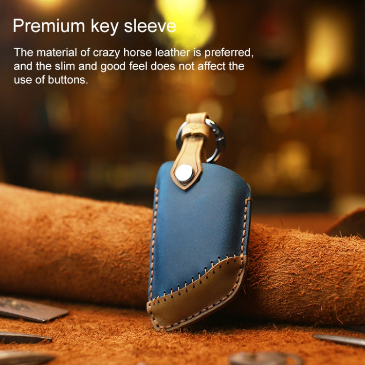 Luxurious Cowhide Leather Key Cover for BMW – Three-Key Design