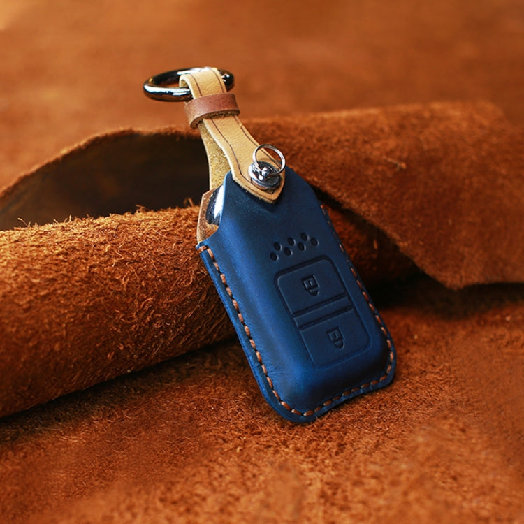 Elegant Cowhide Leather Key Case for Honda Cars – Dual Key Protection