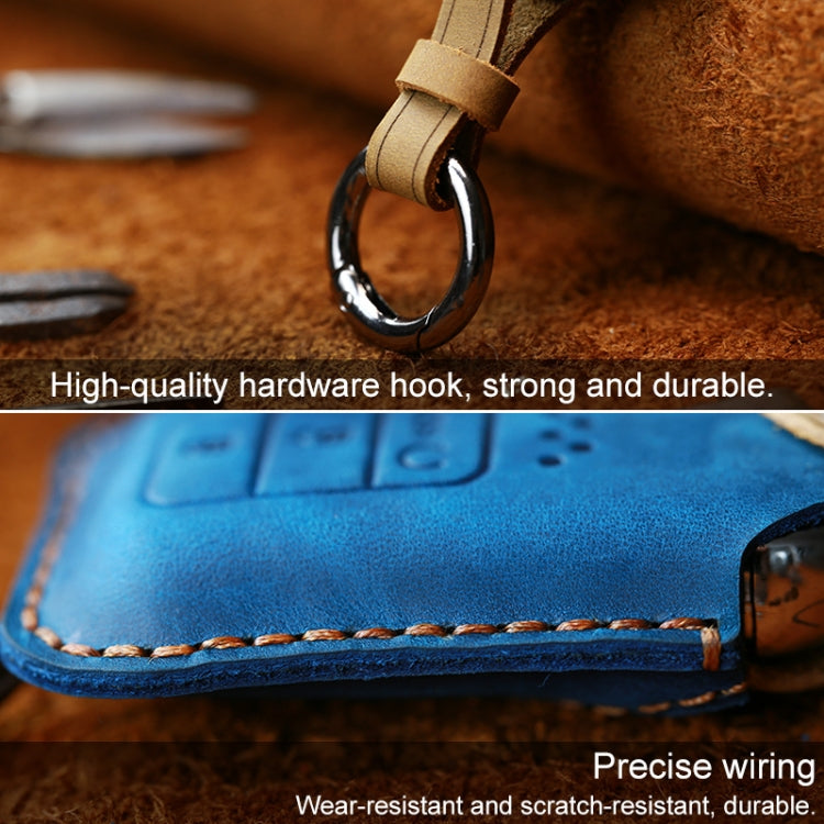 Elegant Cowhide Leather Key Case for Honda Cars – Dual Key Protection
