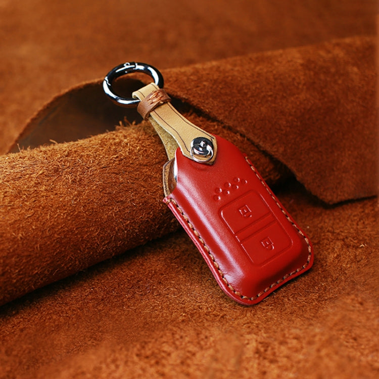 Elegant Cowhide Leather Key Case for Honda Cars – Dual Key Protection