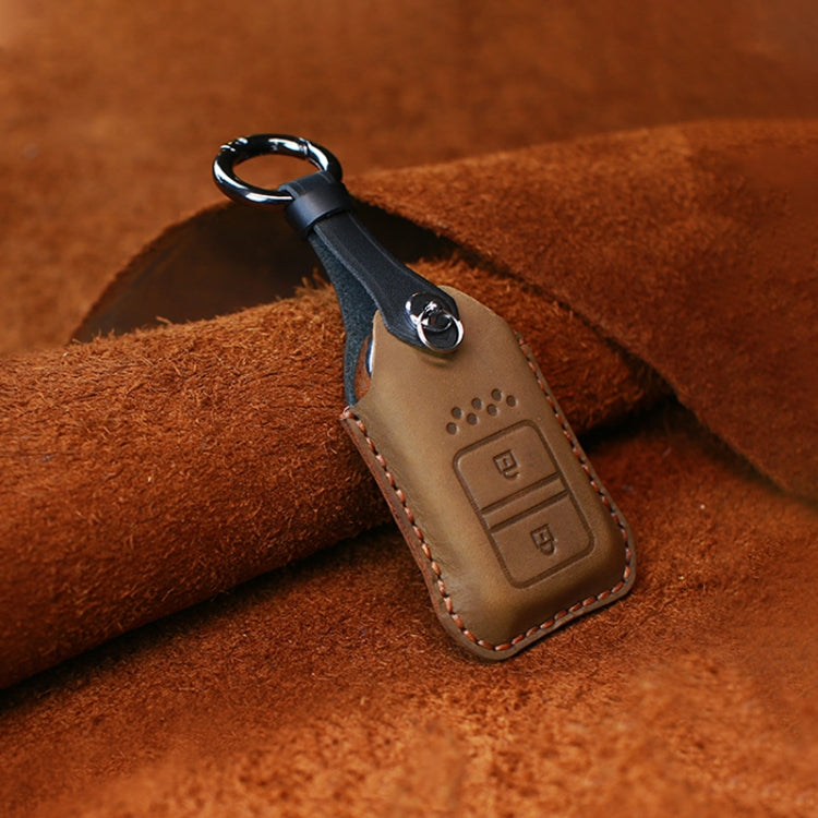 Elegant Cowhide Leather Key Case for Honda Cars – Dual Key Protection