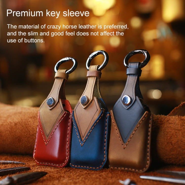 Luxurious Cowhide Leather Key Case for Honda - Three-Key Protection