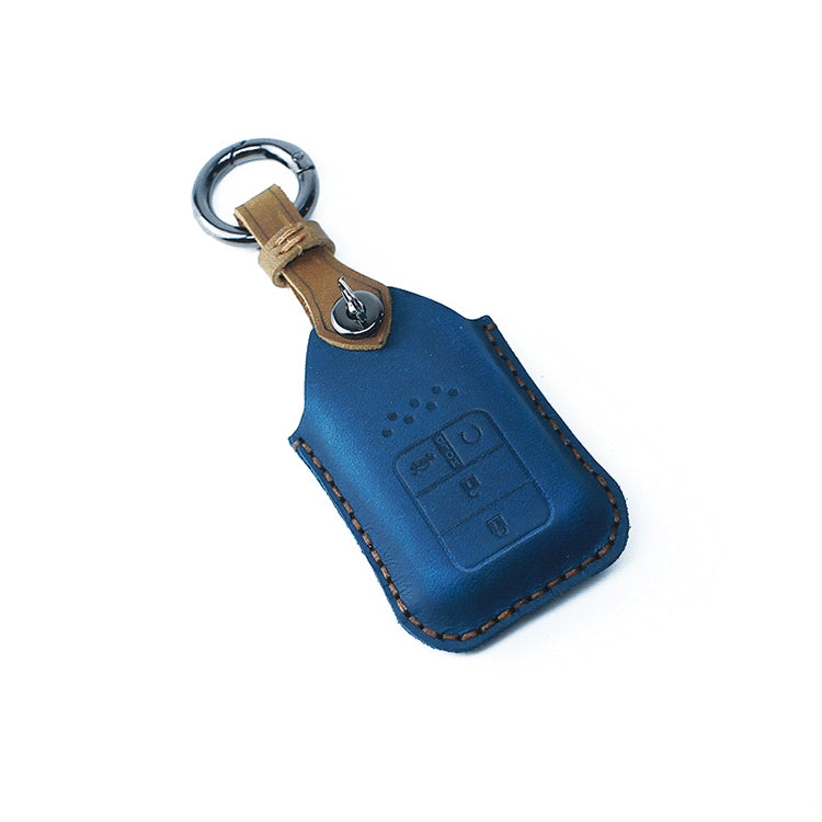 Elegant Cowhide Leather Key Case for Honda Cars - Four-Key Protection