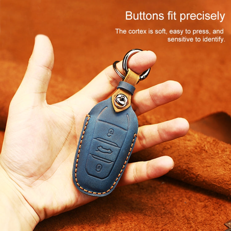Stylish Cowhide Leather Key Cover for PEUGEOT Vehicles