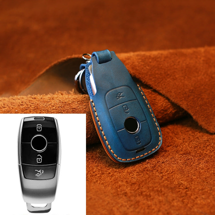 Luxurious Cowhide Leather Key Protector with Colourful Edges for Mercedes-Benz