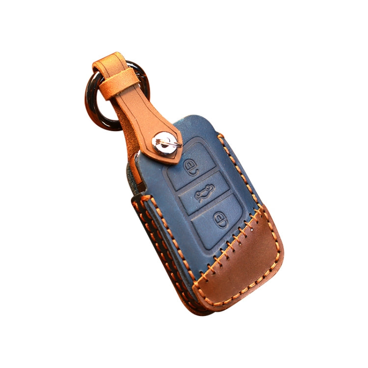 Luxurious Cowhide Leather Key Case for Volkswagen Vehicles - Version A