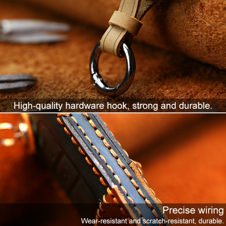 Luxurious Cowhide Leather Key Case for Volkswagen Vehicles - Version A
