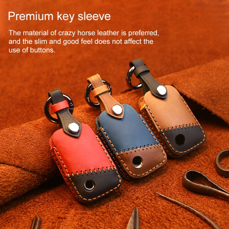 Luxurious Cowhide Leather Key Case for Volkswagen Vehicles - Version A