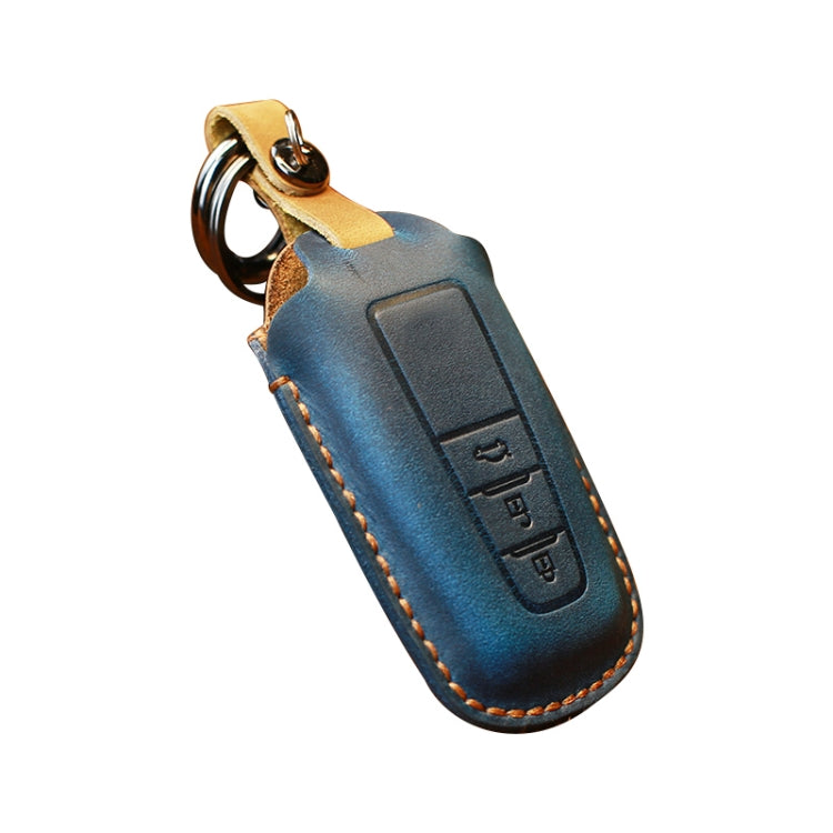 Elegant Cowhide Leather Key Case for Toyota - Three Key Protection Cover