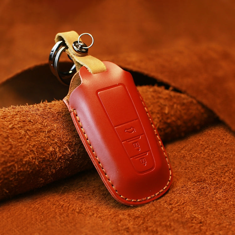 Elegant Cowhide Leather Key Case for Toyota - Three Key Protection Cover