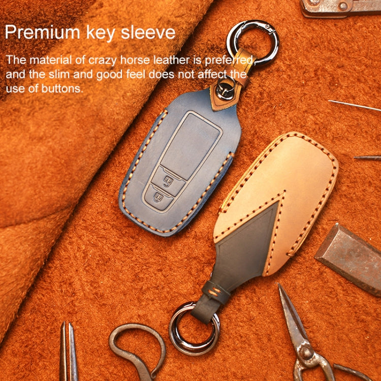 Toyota Cowhide Leather Key Cover for Two Keys – Stylish Protection for Your Car Keys