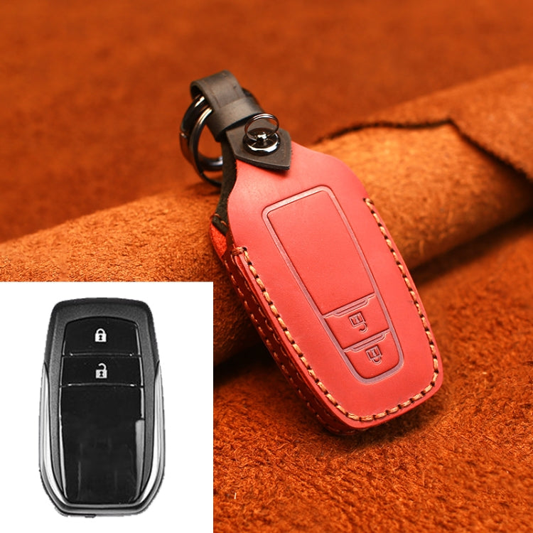 Toyota Cowhide Leather Key Cover for Two Keys – Stylish Protection for Your Car Keys