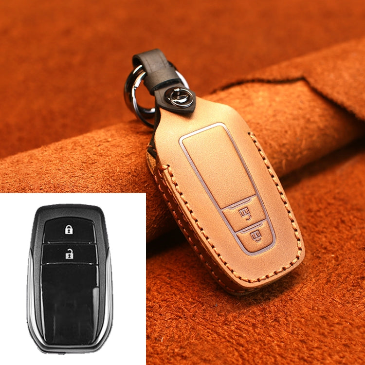 Toyota Cowhide Leather Key Cover for Two Keys – Stylish Protection for Your Car Keys