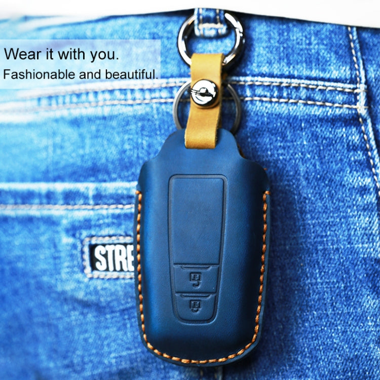 Luxury Leather Key Case for Toyota - Three Key Holder in Premium Cowhide