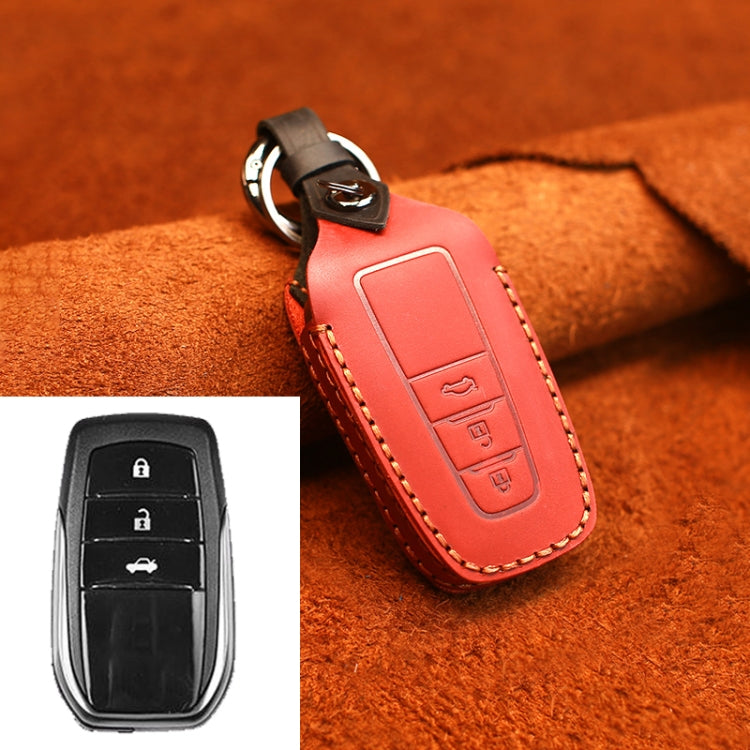 Luxury Leather Key Case for Toyota - Three Key Holder in Premium Cowhide